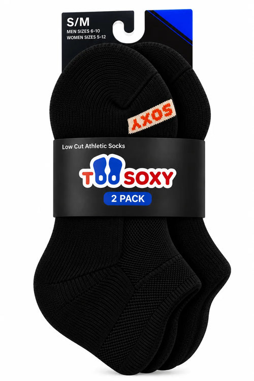 Too Soxy Low Cut Athletic Socks 2 Pack in black