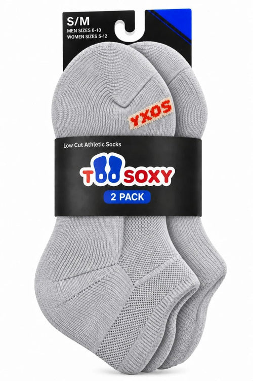 Too Soxy Low Cut Athletic Socks 2 Pack in grey