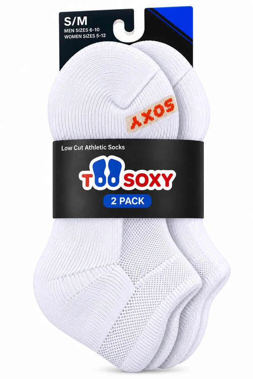 Too Soxy Low Cut Athletic Socks 2 Pack in white